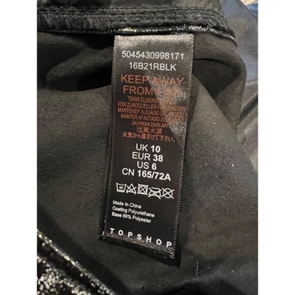 NWOT TOPSHOP black faux patent leather pants treasures size 6 - Picture 6 of 7